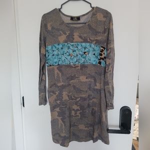 L&B Camo and Turqouise Dress